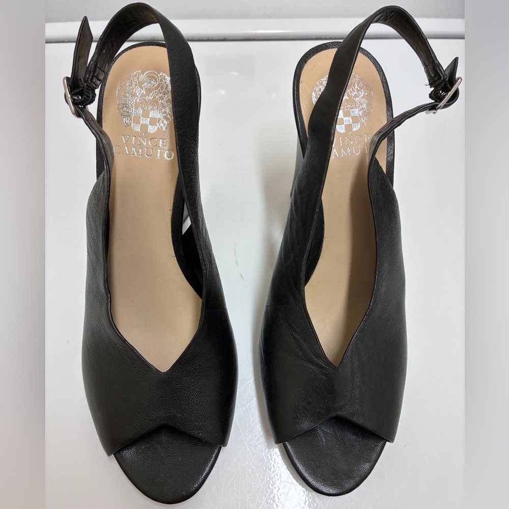 Elegant Black‎ Women's Slingback Wedge Shoes